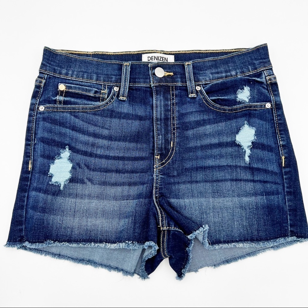 Levi's Denizen High Rise Shortie Distressed Jean Shorts